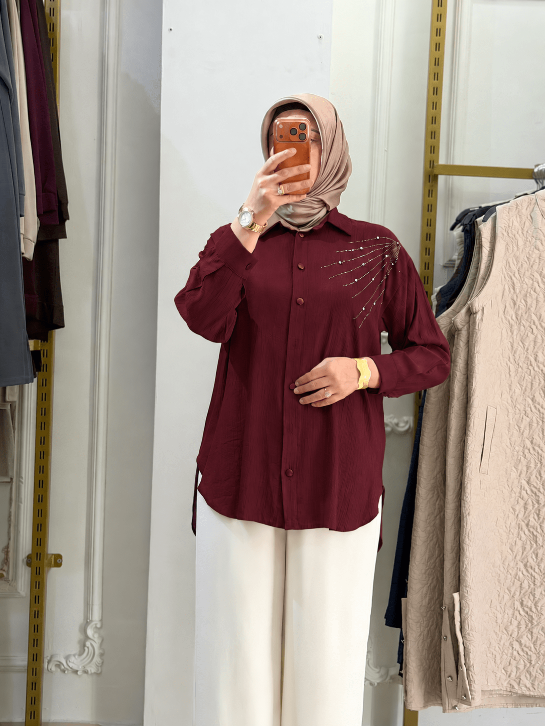 Taş Detay Gömlek 1019 — Bordo [stokoz:gIlJLf1w9XVyC78jLSQI%3ABordo%3A0%3A9gcfb1]