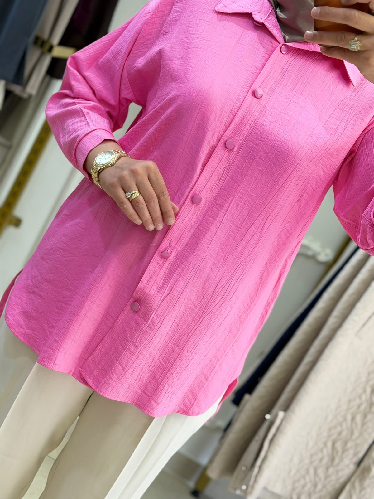 ÇİLEK GÖMLEK 1017 — Pembe [stokoz:mnA2dw54GoMuRBuPuf2M%3APembe%3A2%3A1956ec4]
