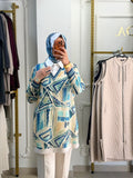 Desenli Keten Tunik 1012