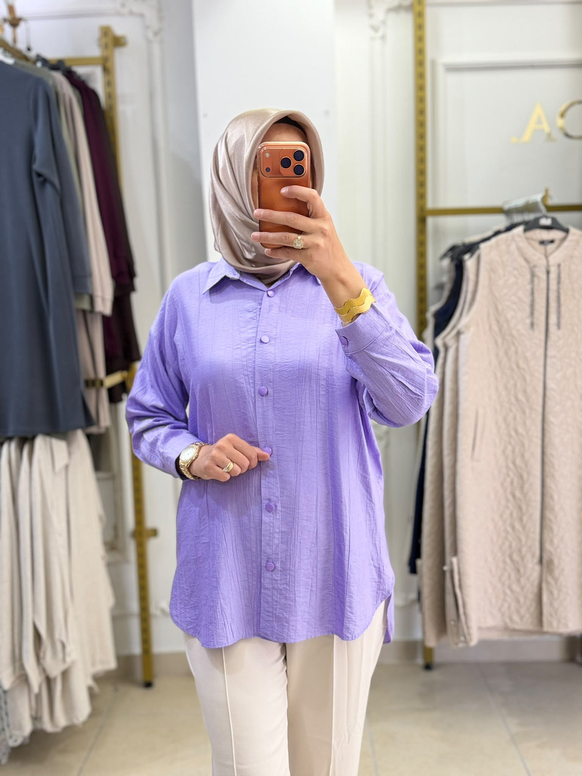 ÇİLEK GÖMLEK 1017 — Lila [stokoz:mnA2dw54GoMuRBuPuf2M%3ALila%3A1%3A17km5cs]