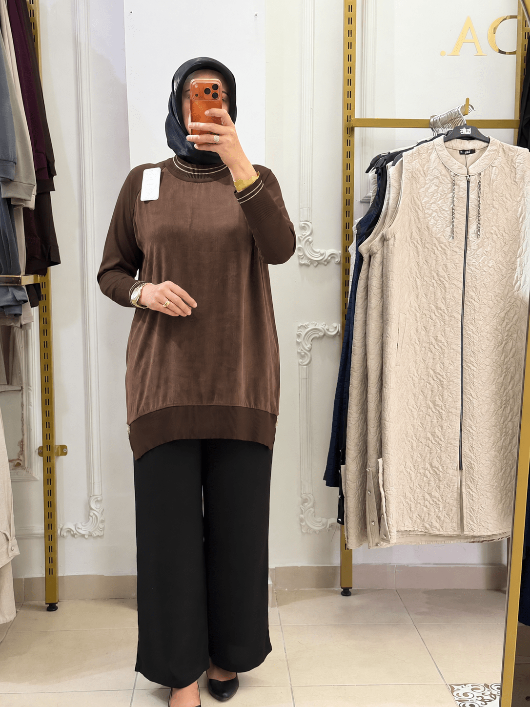 Kupra Kumaş Spor Tunik 1021 — Kahverengi [stokoz:r94xBucQlYOhms7hf9Cs%3AKahverengi%3A0%3A1mt8nr0]